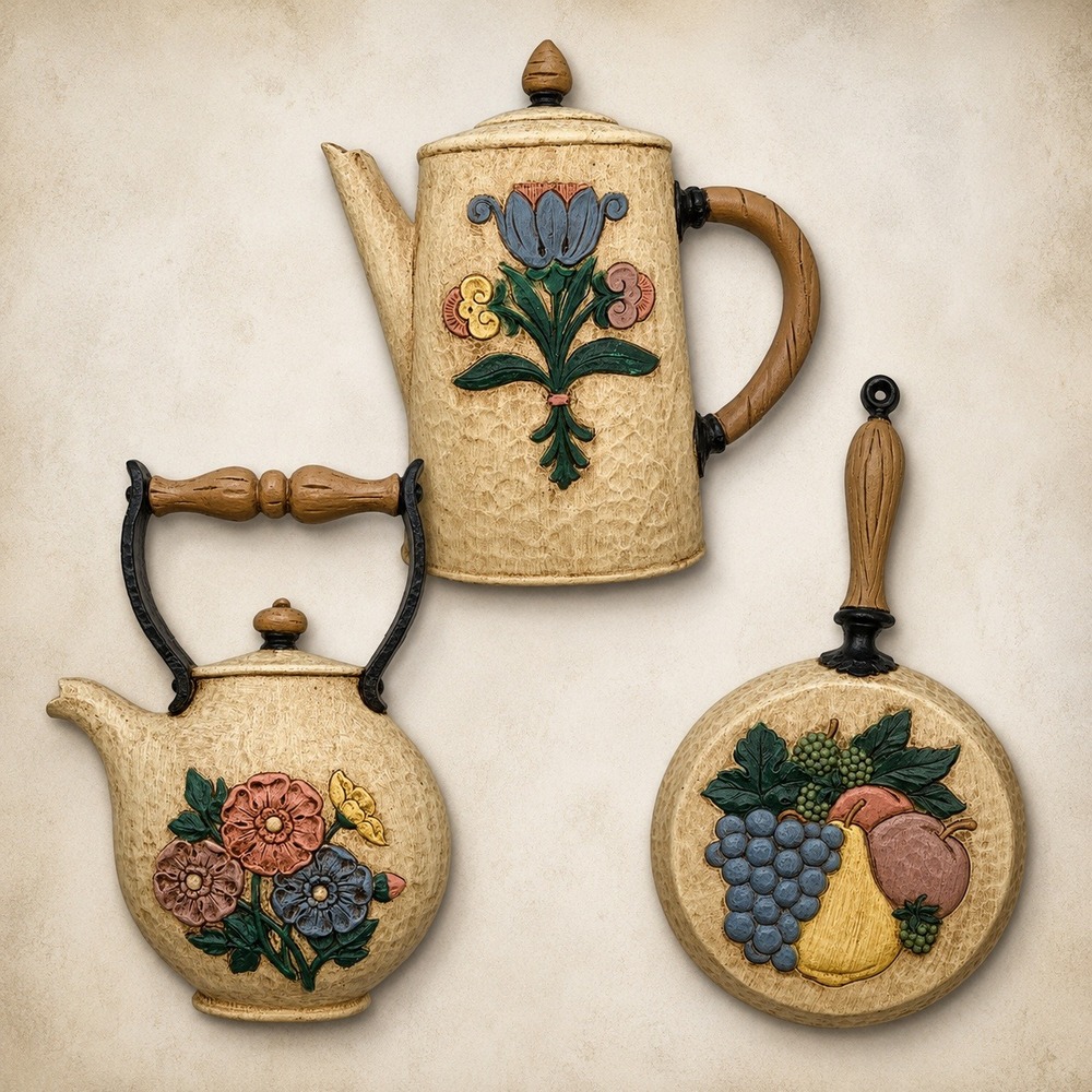 Vintage Home Interiors Wall Plaques Set of 3 Cottagecore Farmhouse Country Decor
